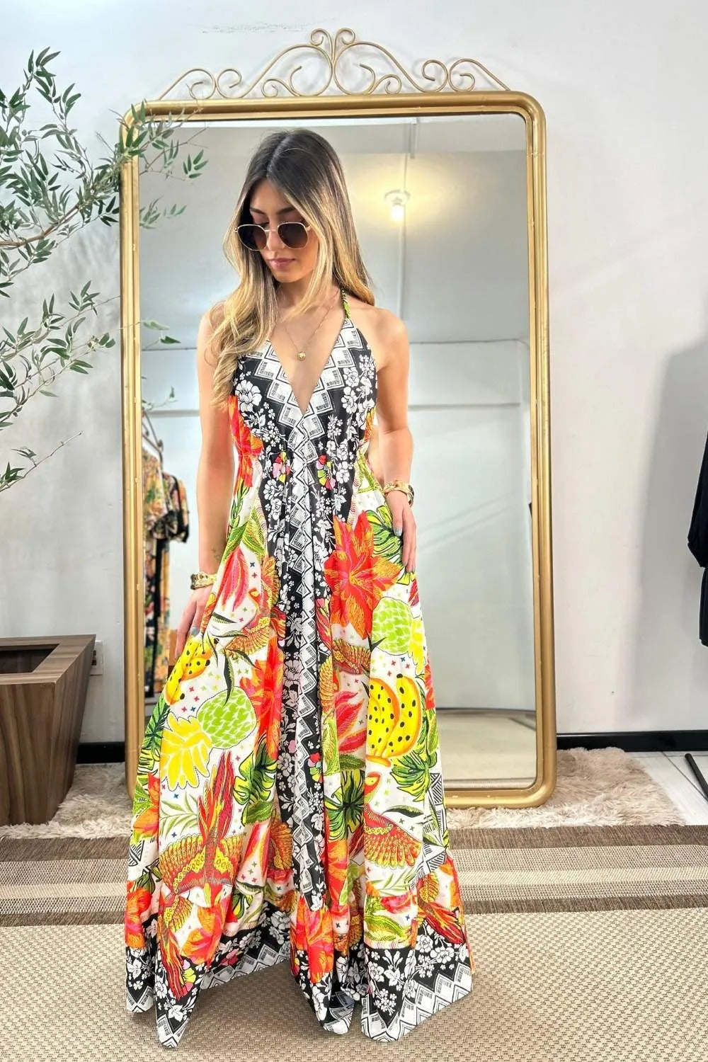 Vestido Joaquina Jardim de Cores