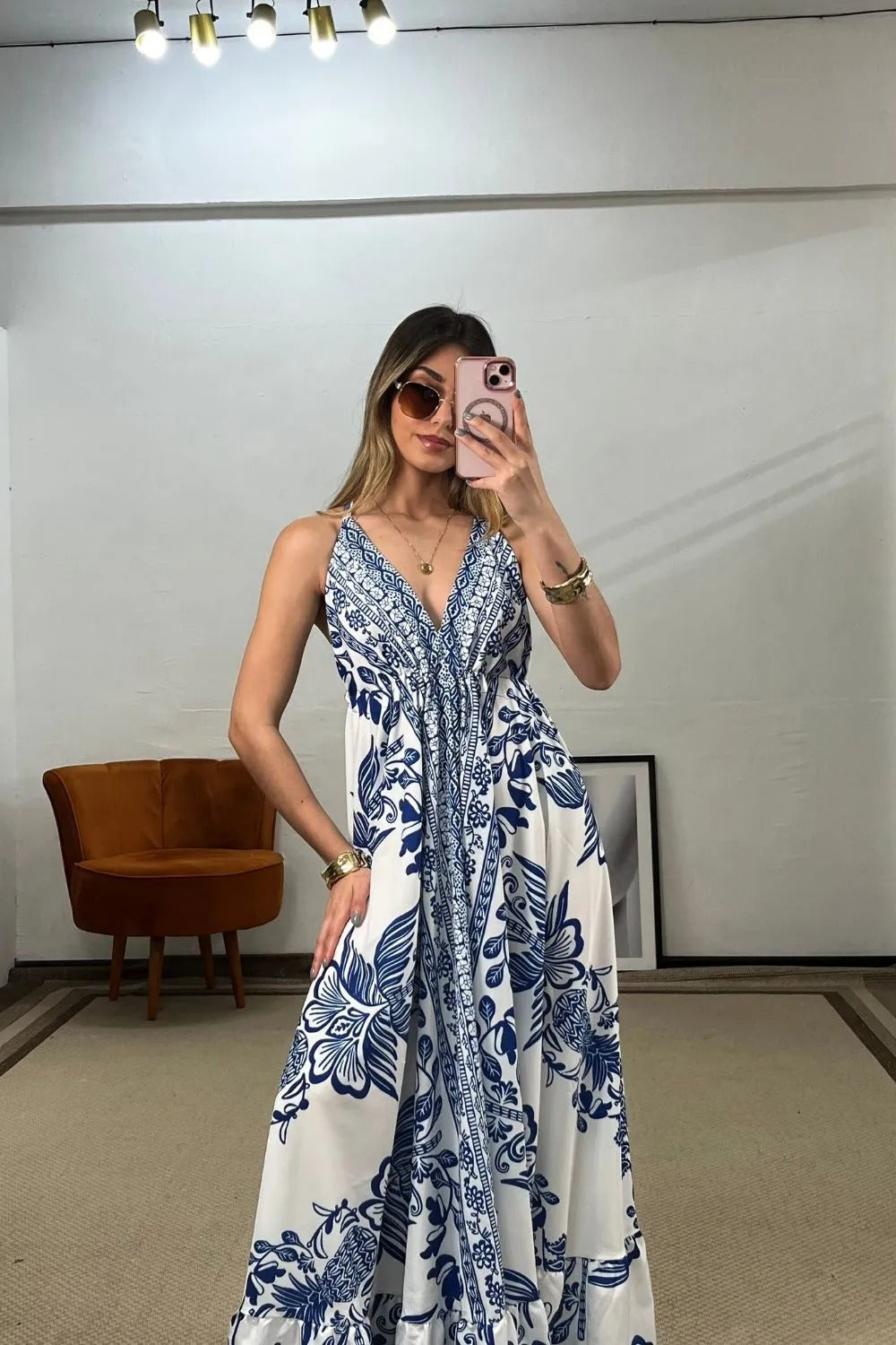 Vestido Joaquina Mediterrânea