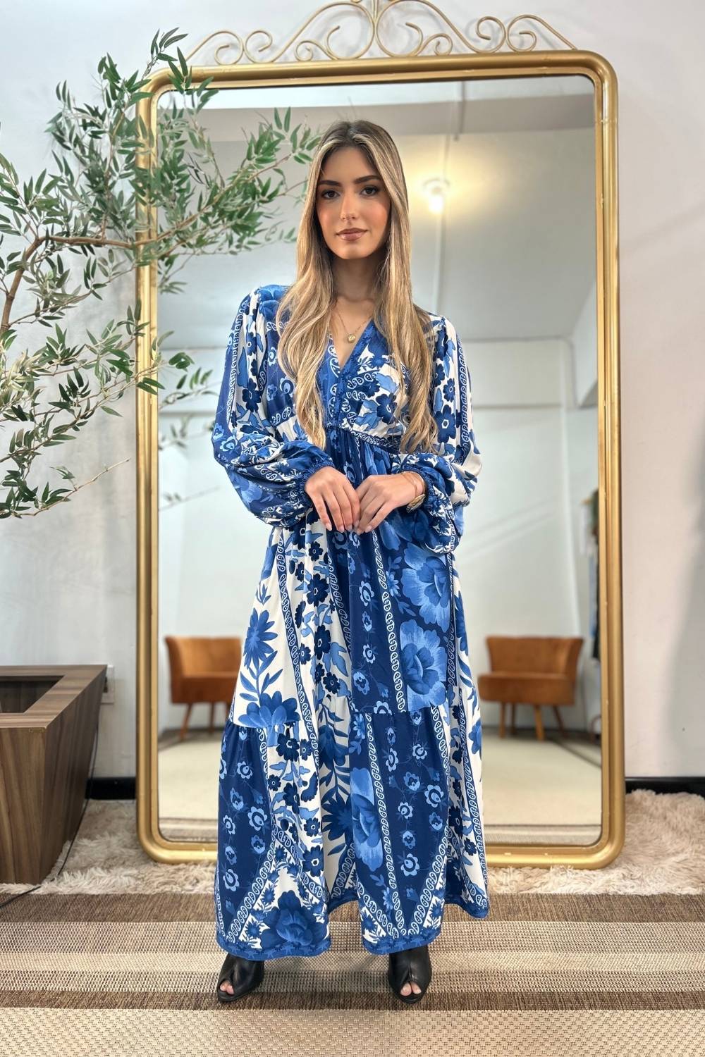 Vestido Liz Manga Longa