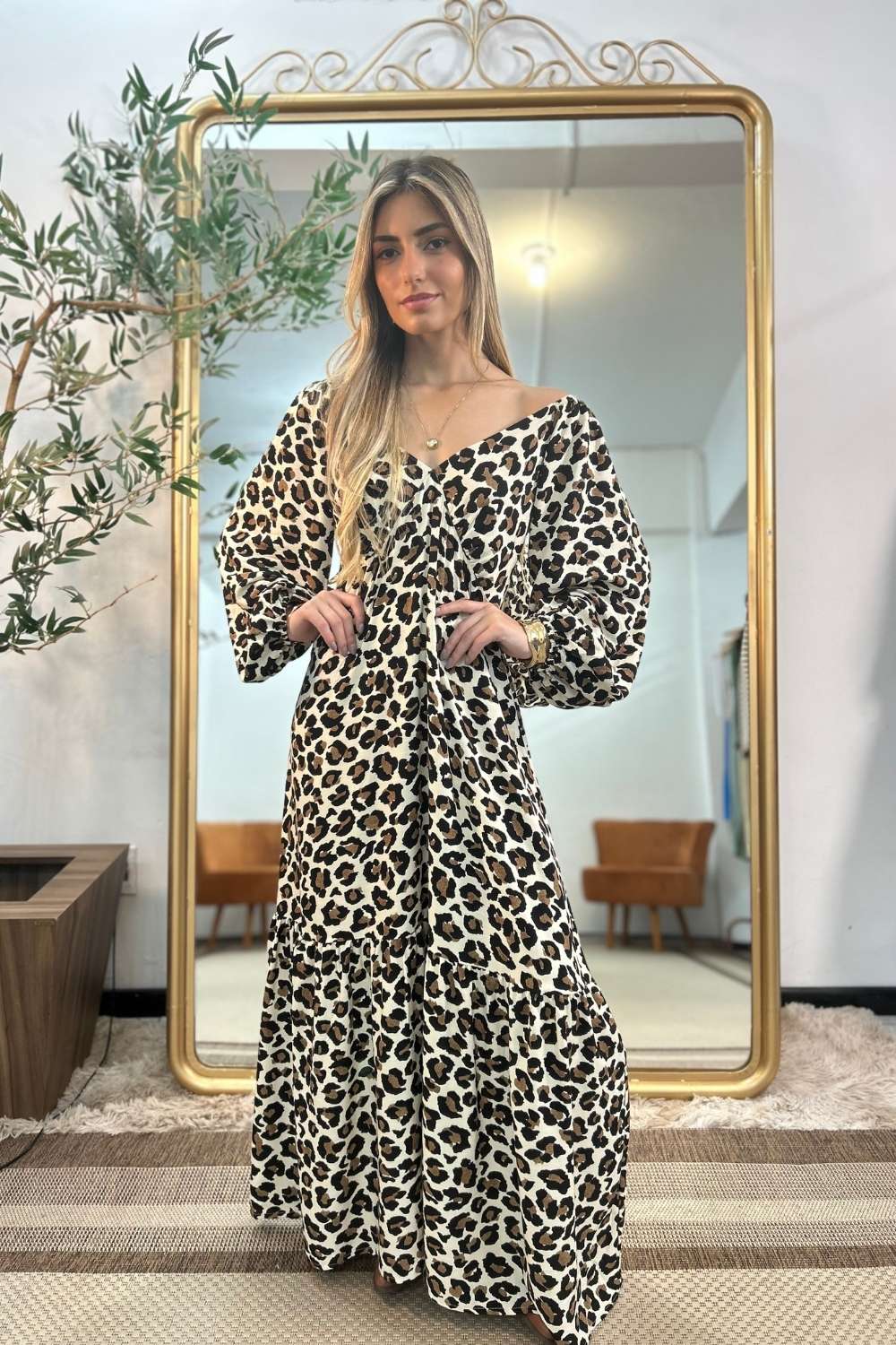 Vestido Dama Manga Longa