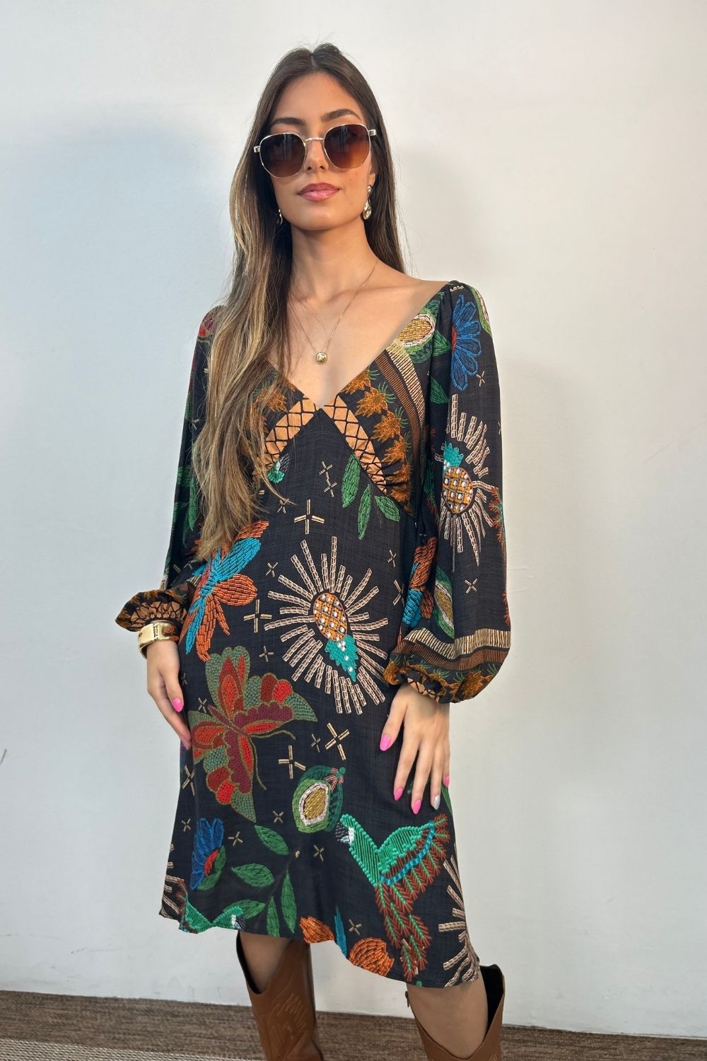 Vestido Carla Manga Longa