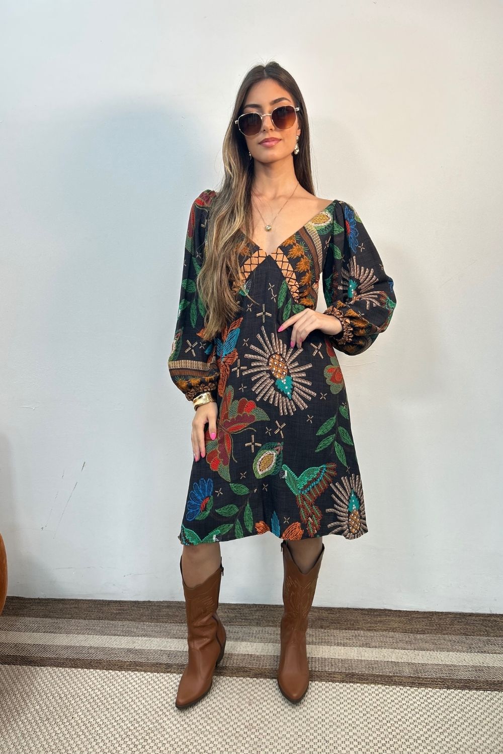 Vestido Carla Manga Longa