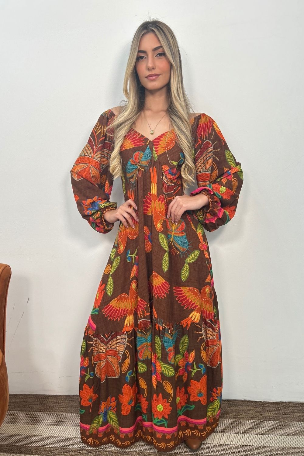 Vestido Carla Manga Longa