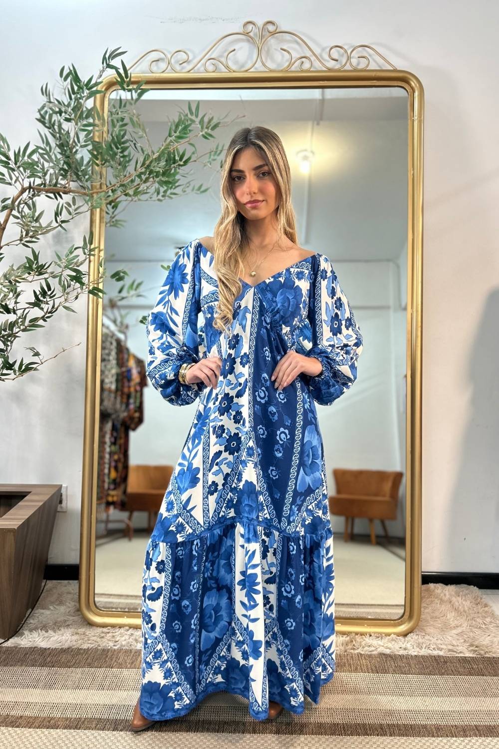 Vestido Carla Portugal Manga Longa