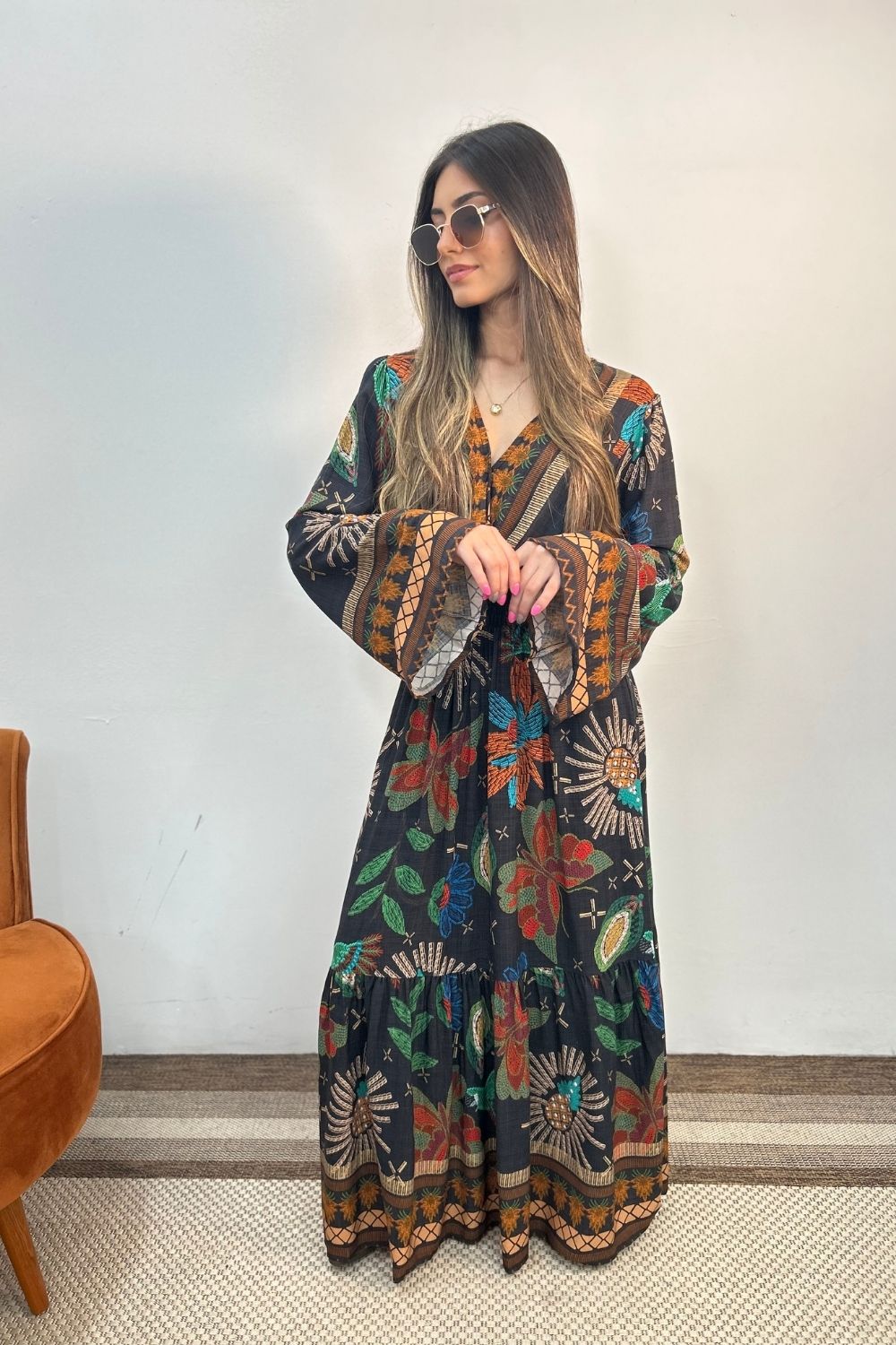 Vestido Lana Manga Longa