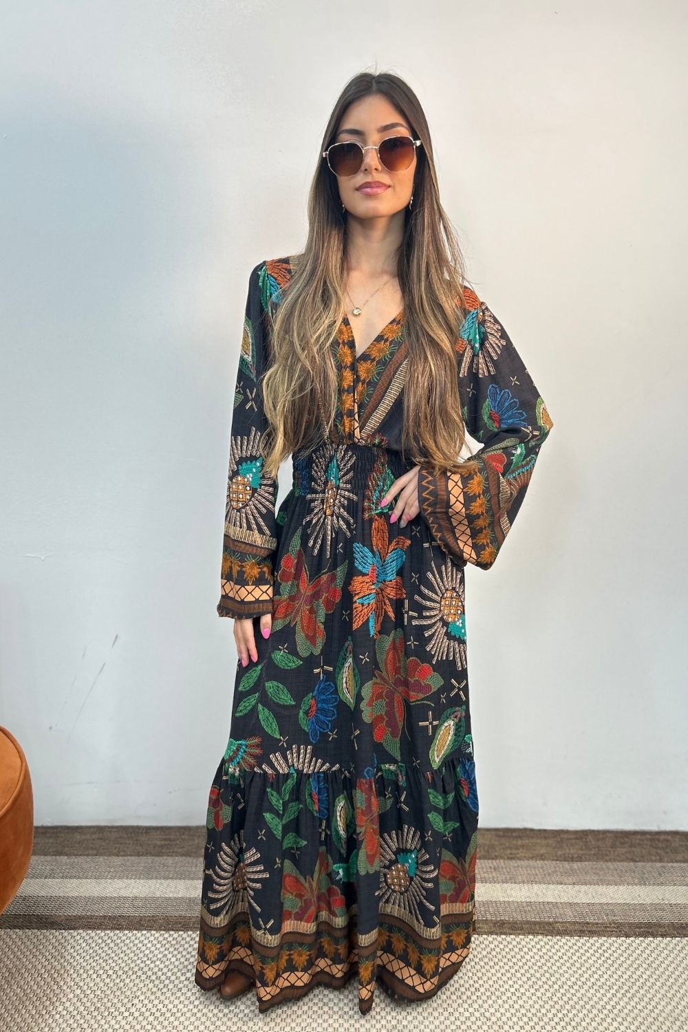 Vestido Lana Manga Longa