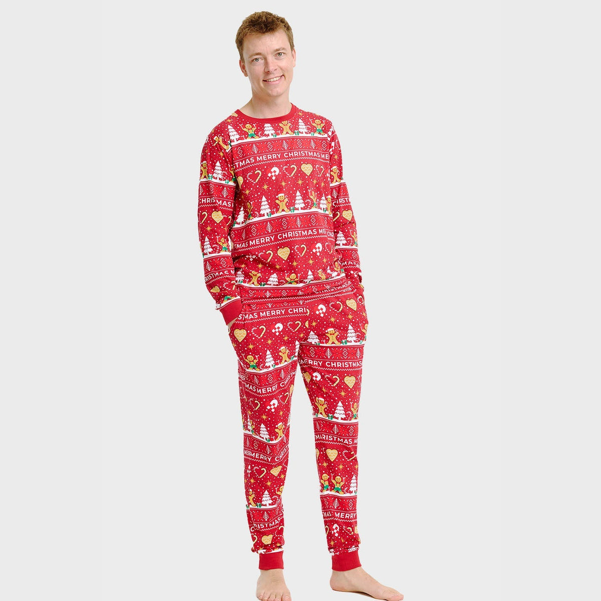 Christmas Cookie Christmas Pajamas Red – Men