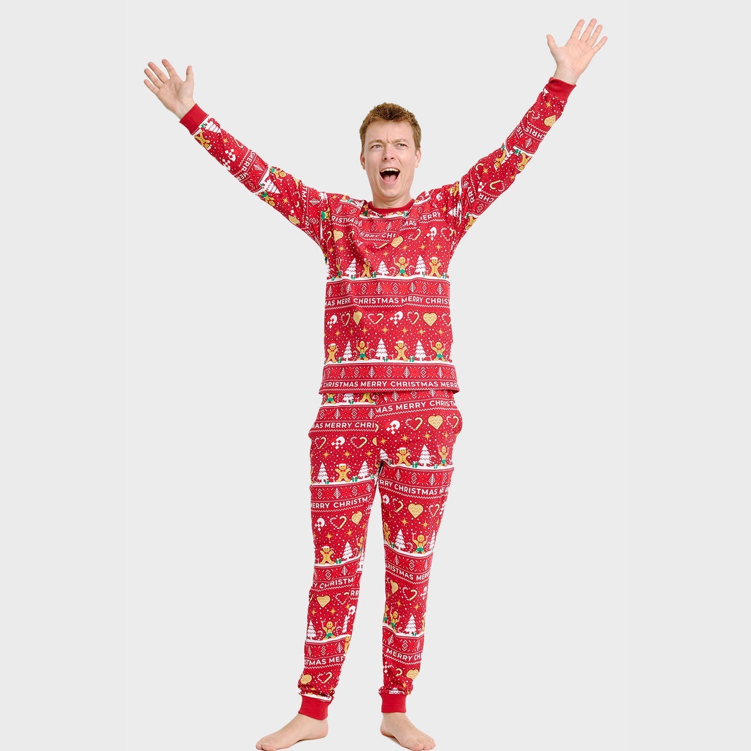 Christmas Cookie Christmas Pajamas Red – Men