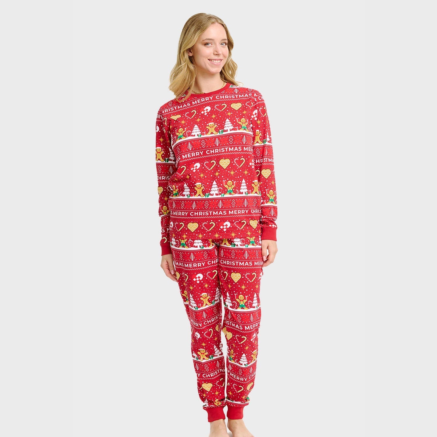 Christmas Cookie Christmas Pajamas Red – Women