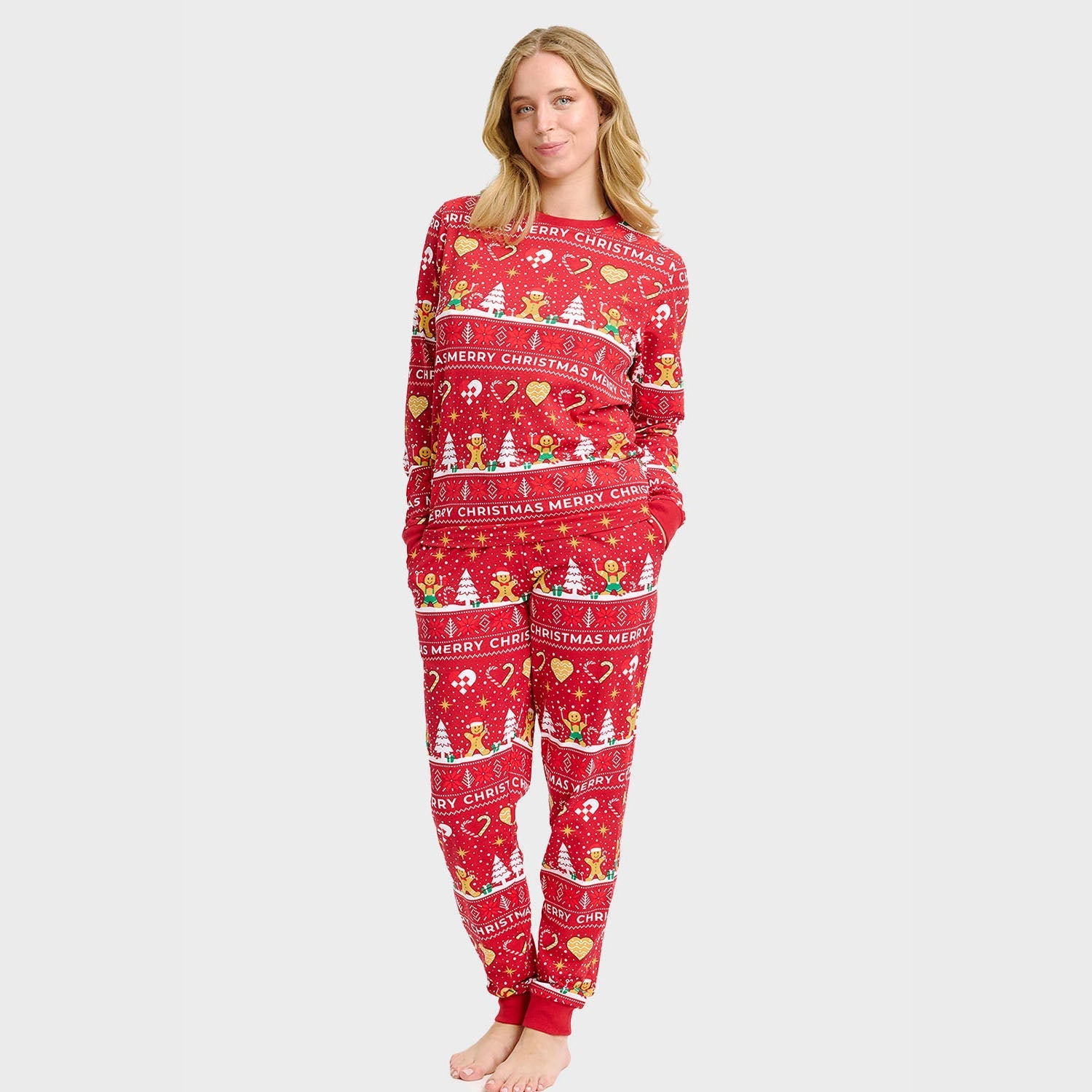 Christmas Cookie Christmas Pajamas Red – Women