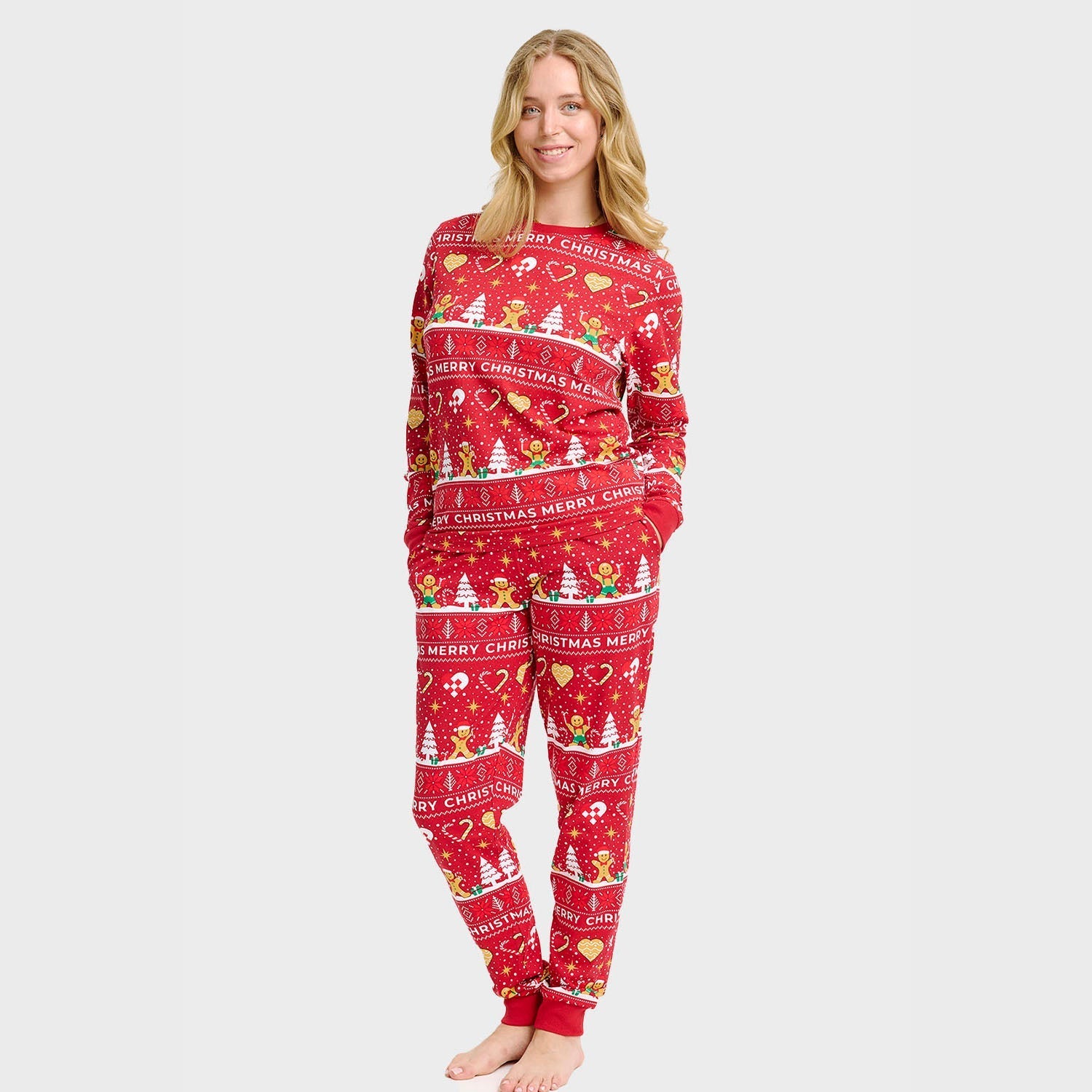 Christmas Cookie Christmas Pajamas Red – Women