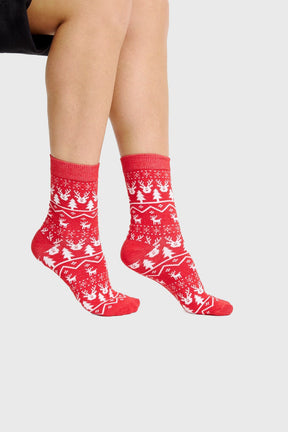 Red Reindeer Socks