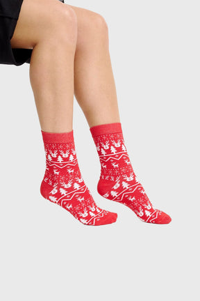 Red Reindeer Socks