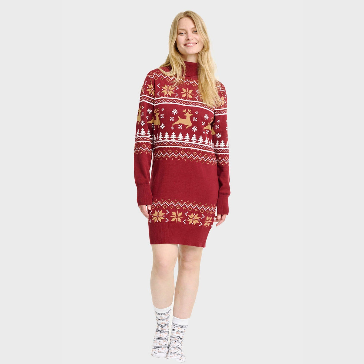 Christmas Dress with Turtleneck – Women