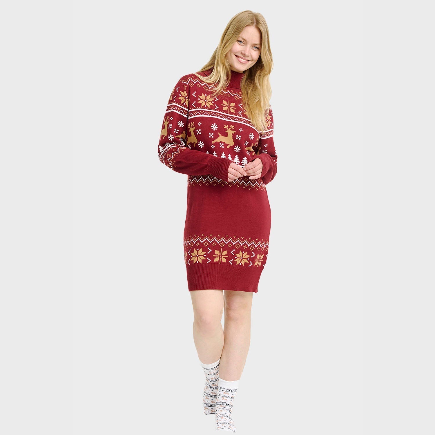 Christmas Dress with Turtleneck – Women