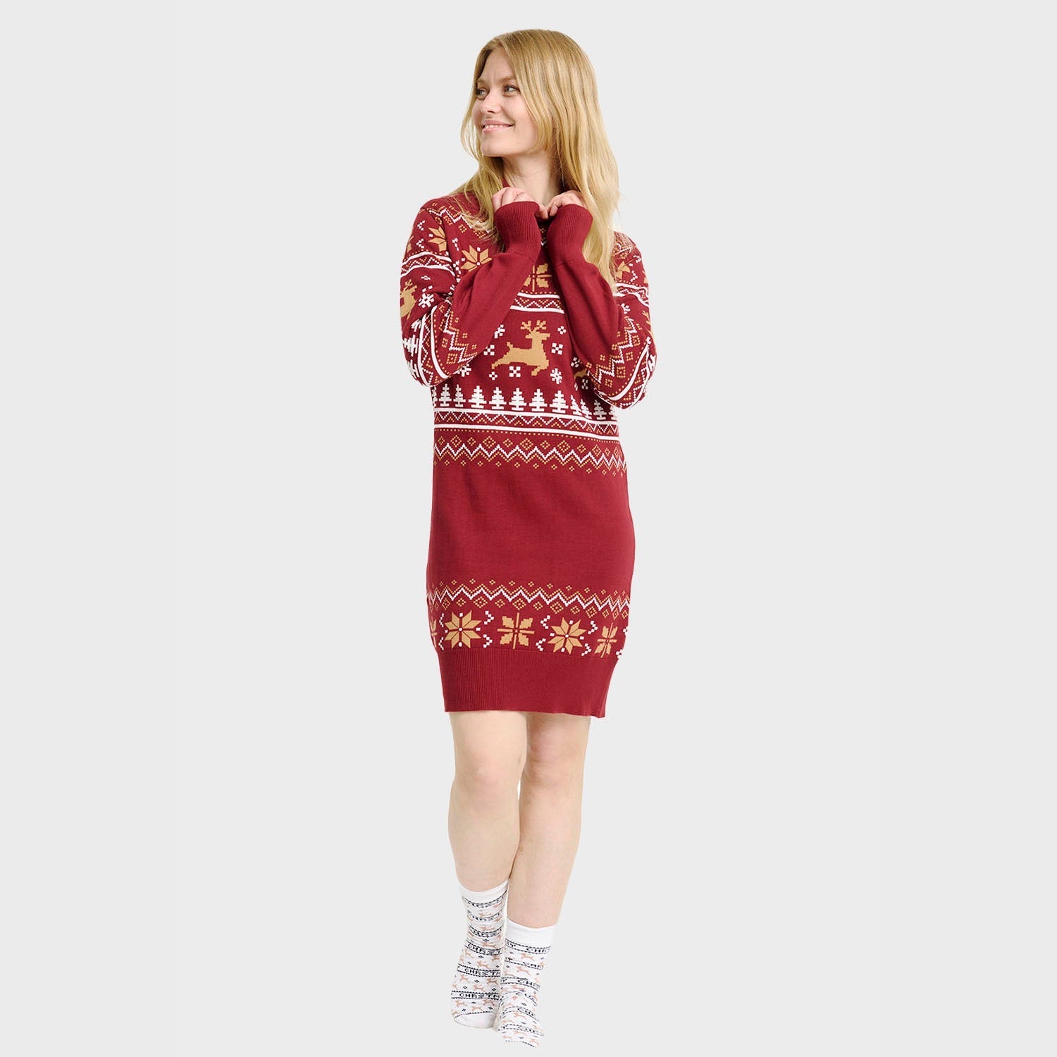 Christmas Dress with Turtleneck – Women