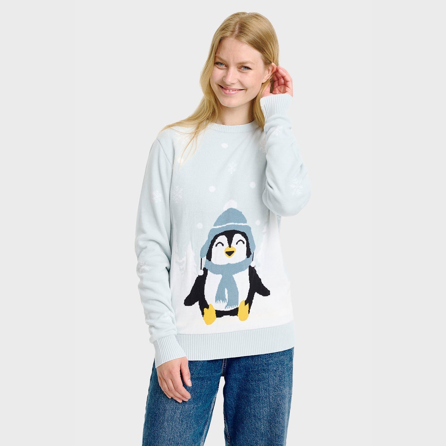 Cute Penguin Christmas Sweater – Women