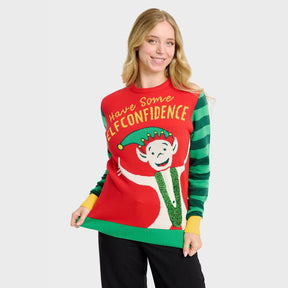 Elf Confidence Christmas Sweater – Women