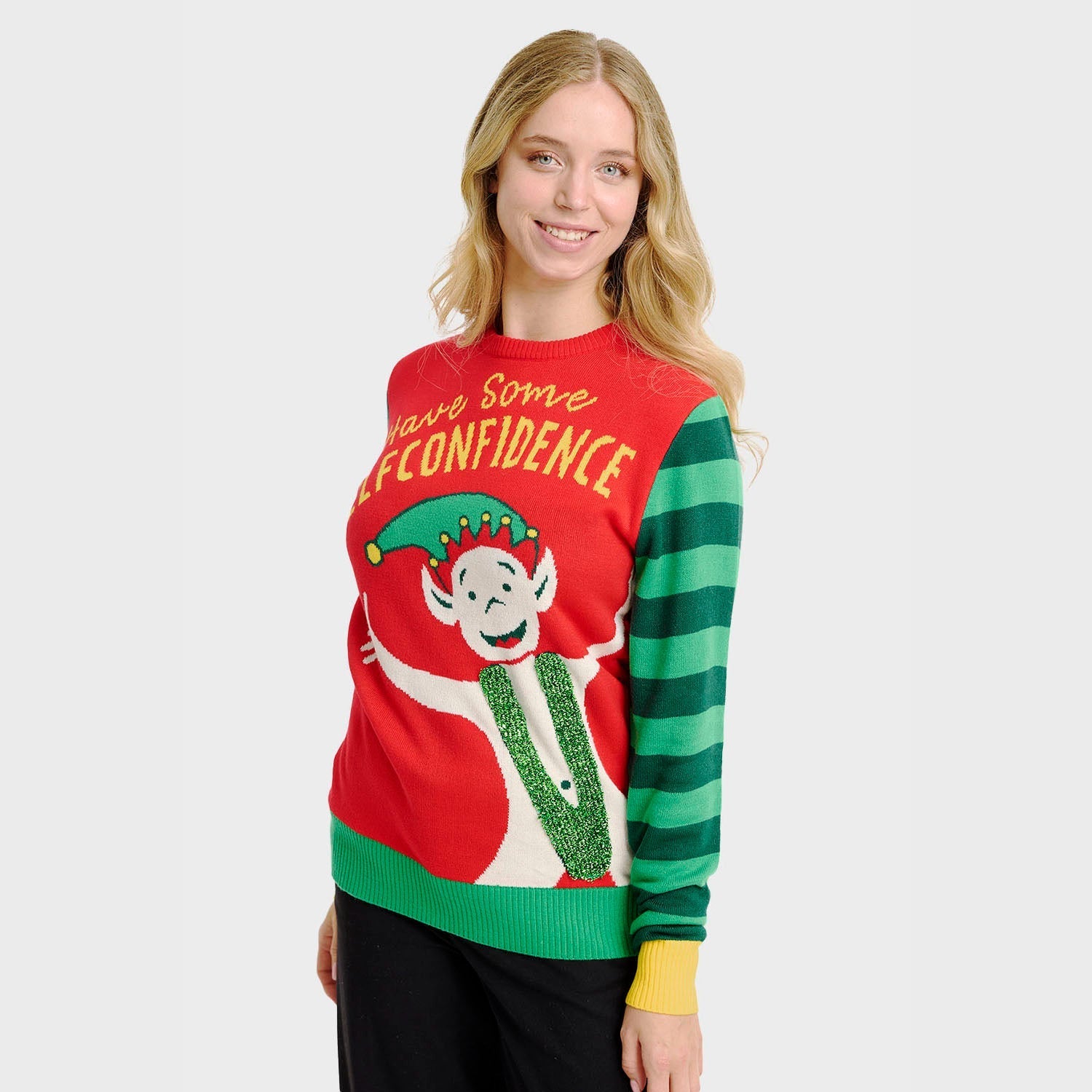 Elf Confidence Christmas Sweater – Women