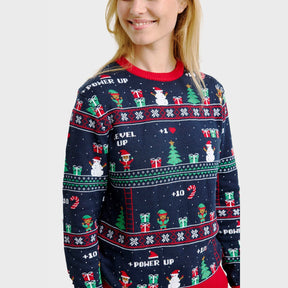 Vintage Gaming Christmas Sweater – Women