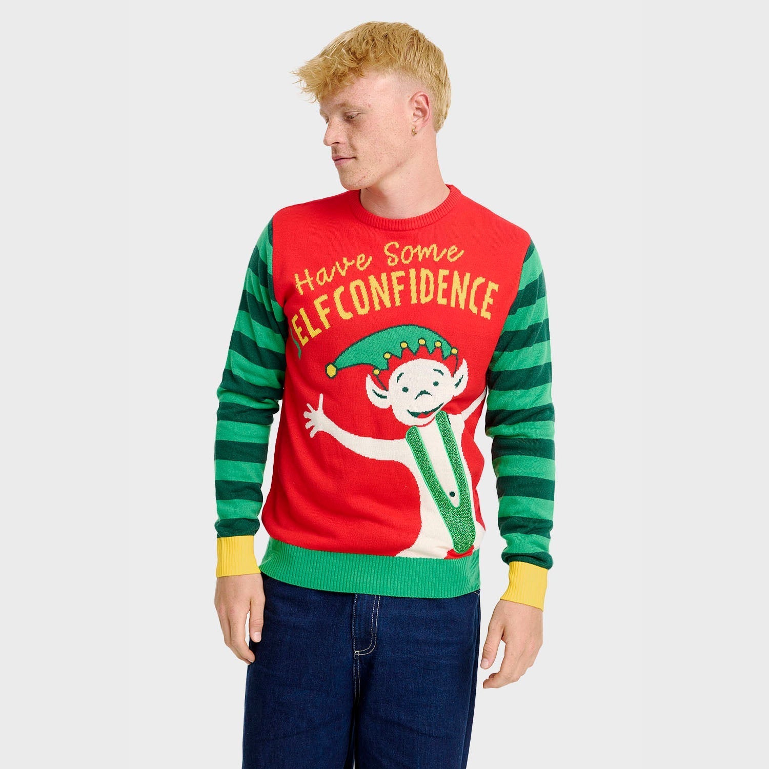 Elf Confidence Christmas Sweater – Men