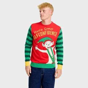 Elf Confidence Christmas Sweater – Men