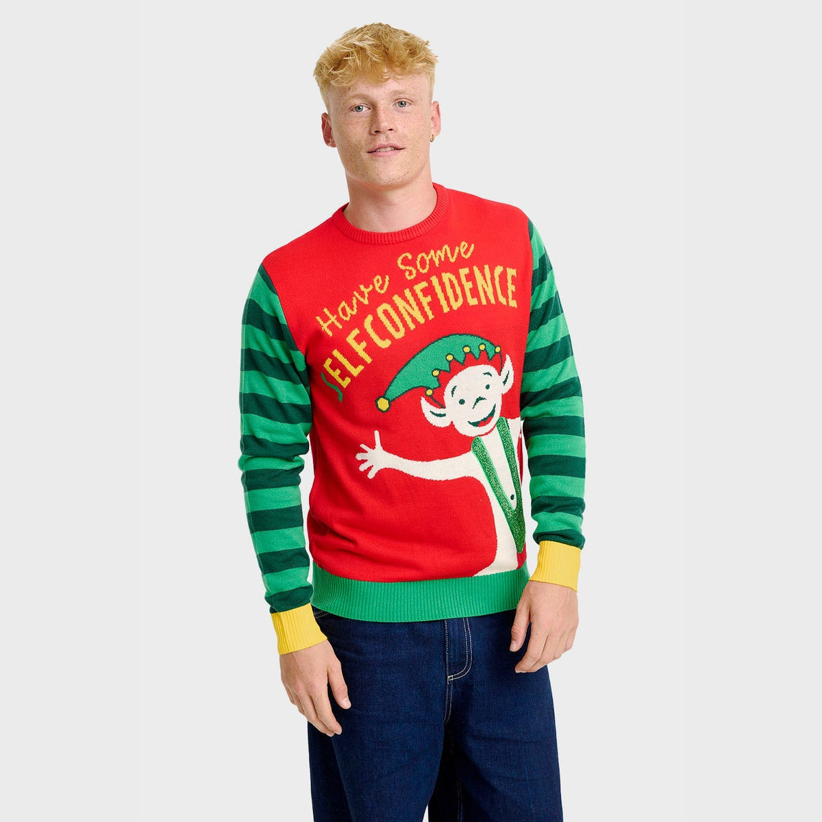 Elf Confidence Christmas Sweater – Men