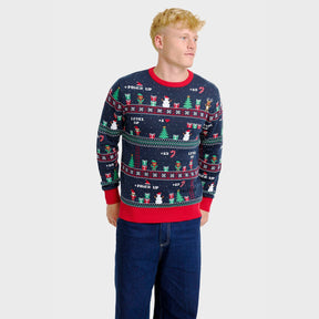 Vintage Gaming Christmas Sweater – Men