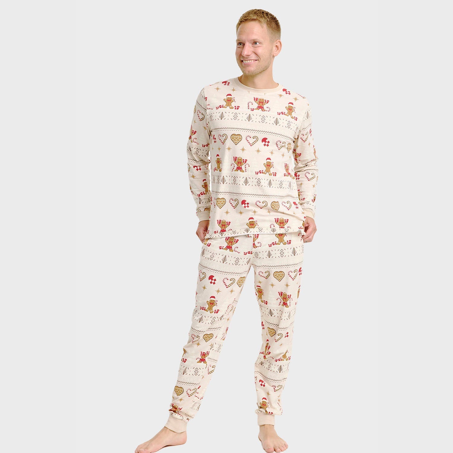 Christmas Cookie Christmas Pajamas Beige – Men