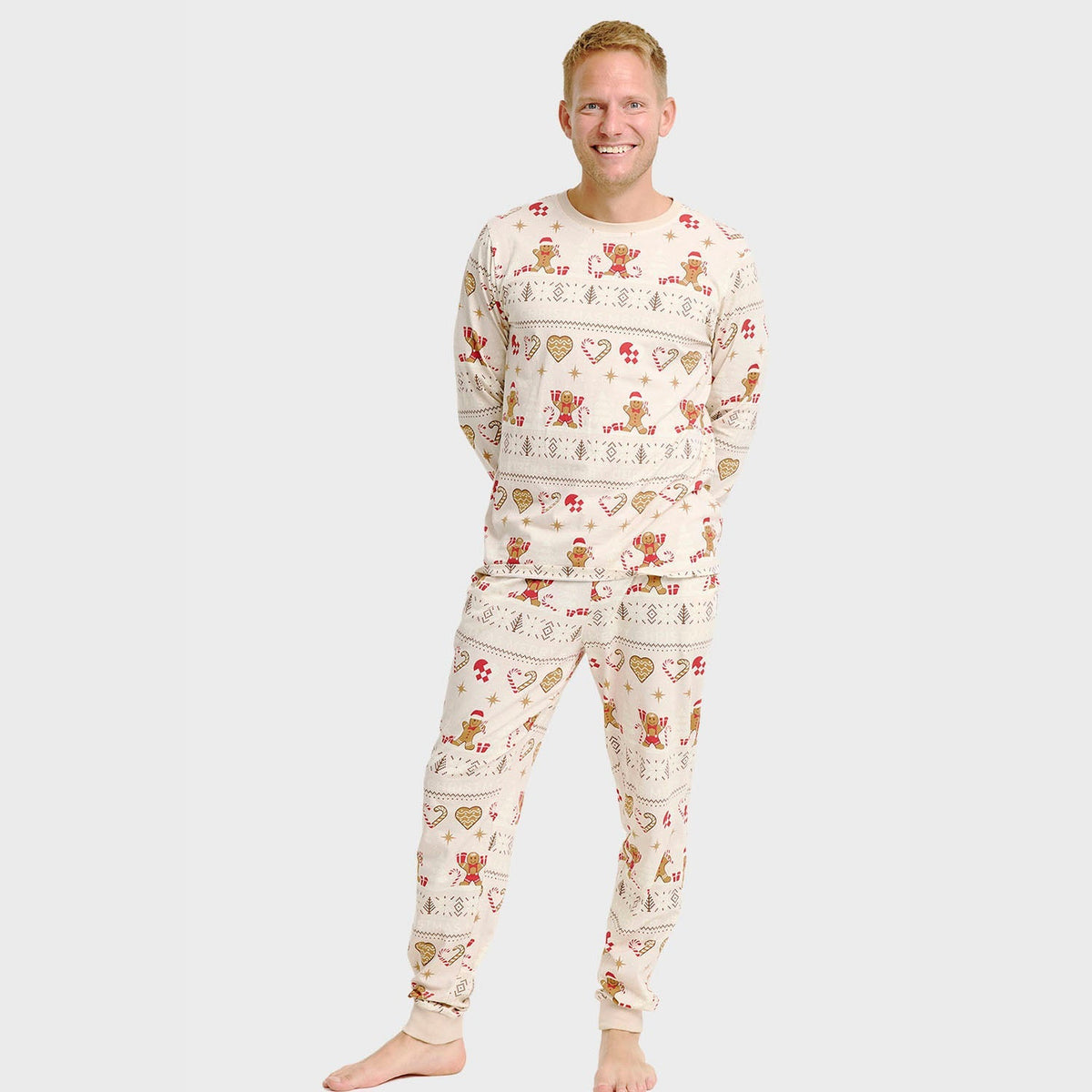 Christmas Cookie Christmas Pajamas Beige – Men