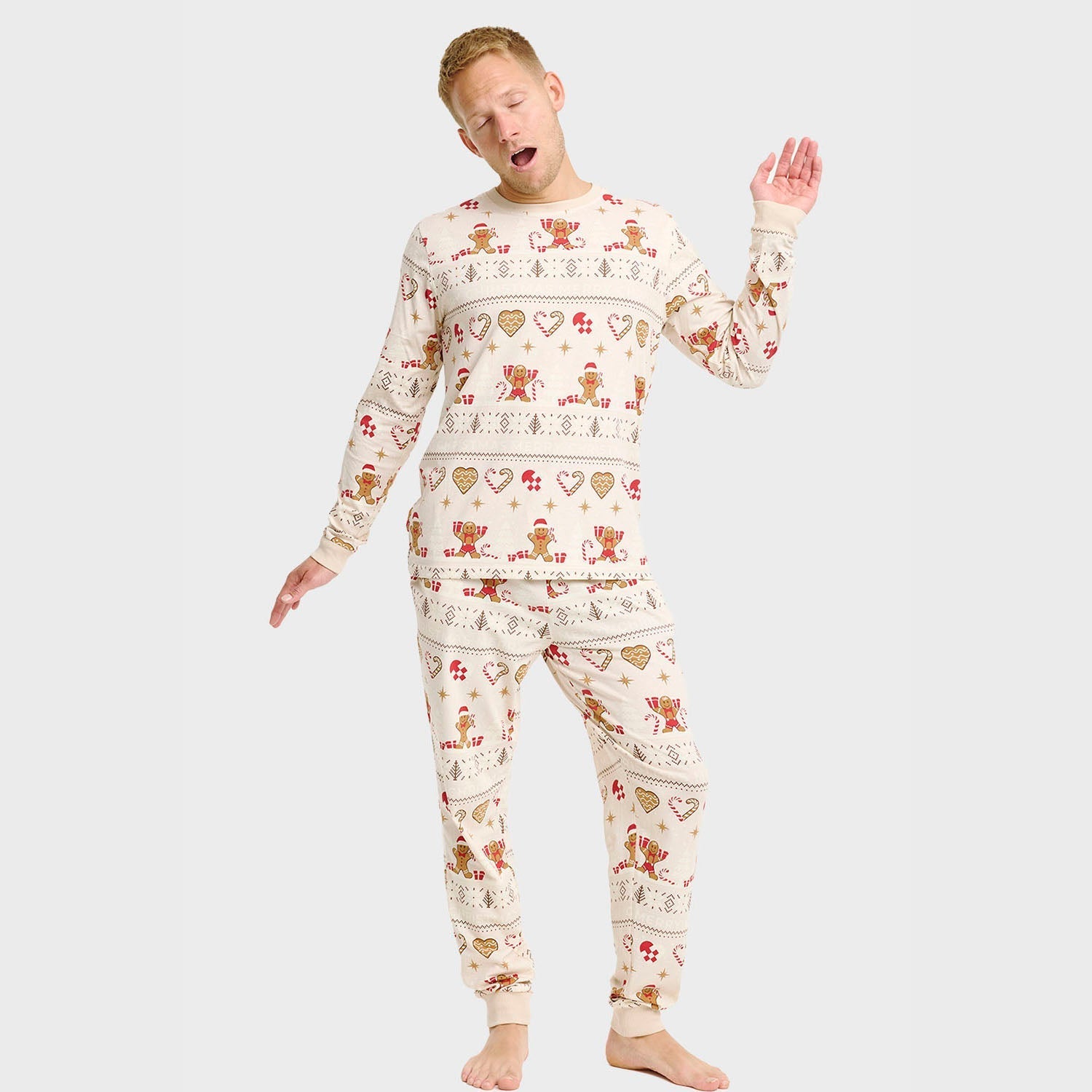 Christmas Cookie Christmas Pajamas Beige – Men