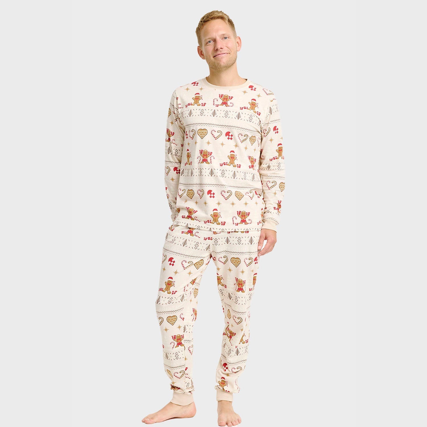 Christmas Cookie Christmas Pajamas Beige – Men