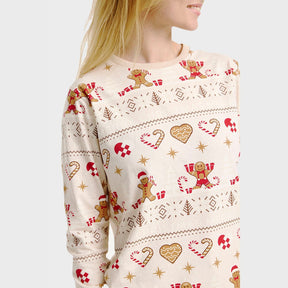 Christmas Cookie Christmas Pajamas Beige – Women
