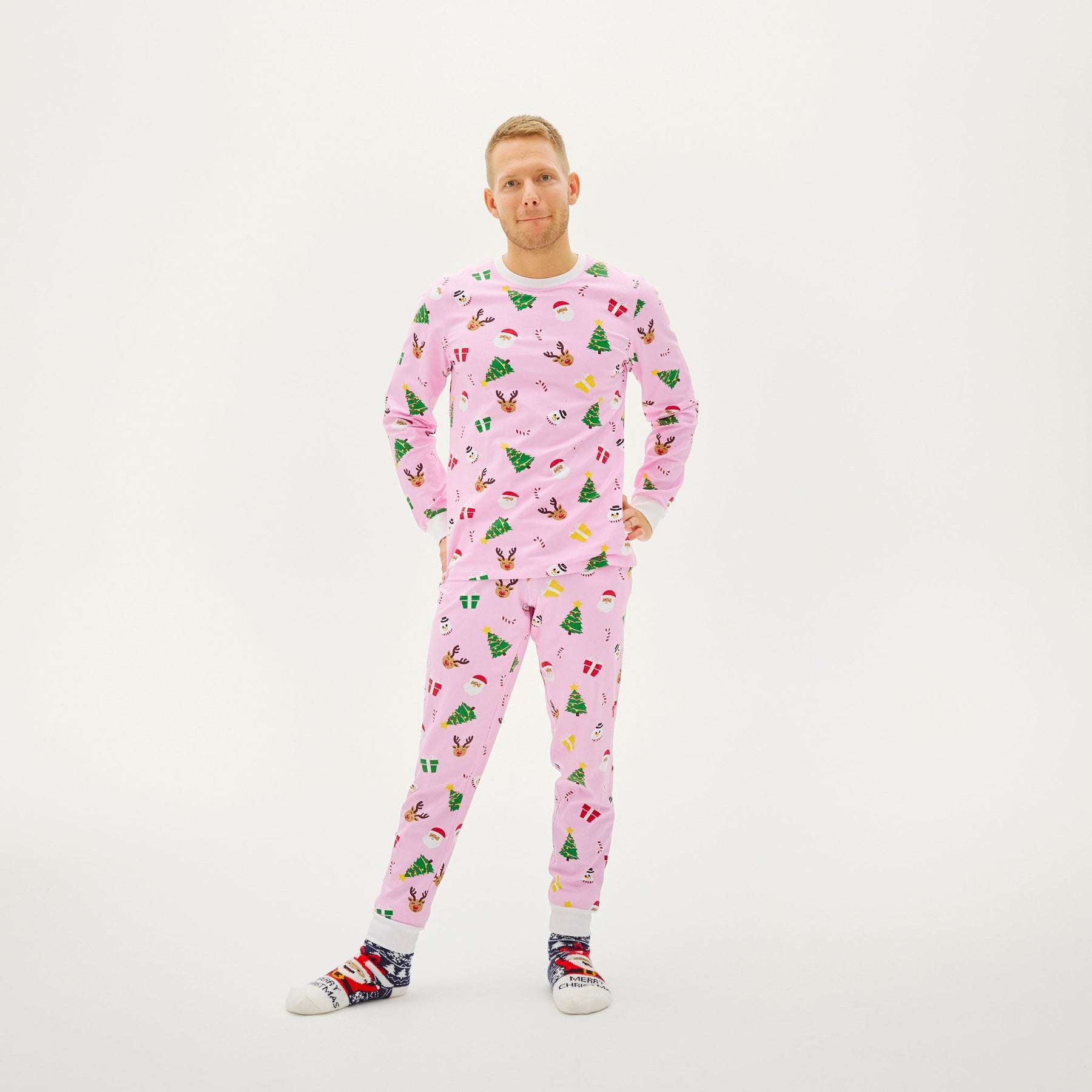 The Pinkish Christmas Pajama – Men