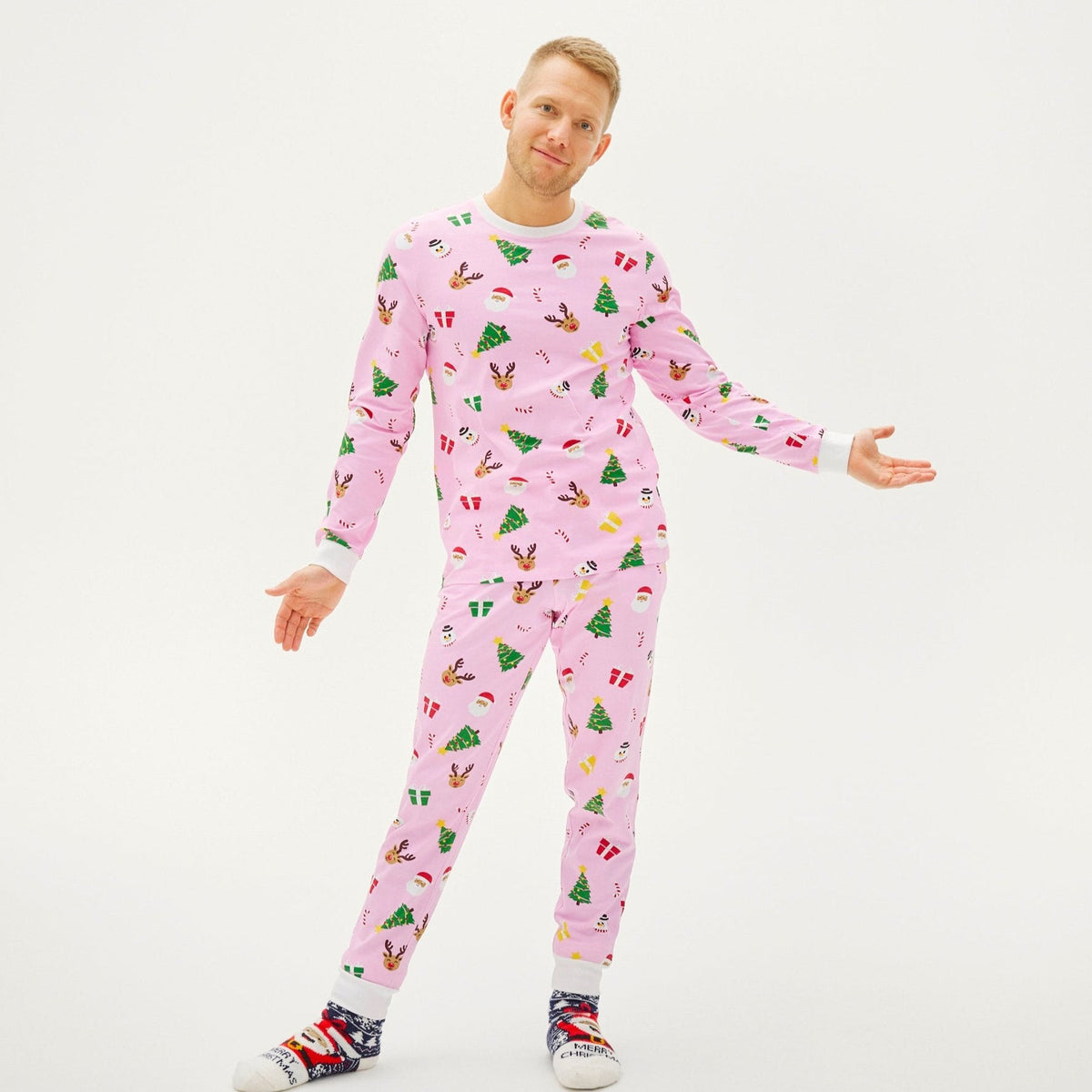 The Pinkish Christmas Pajama – Men