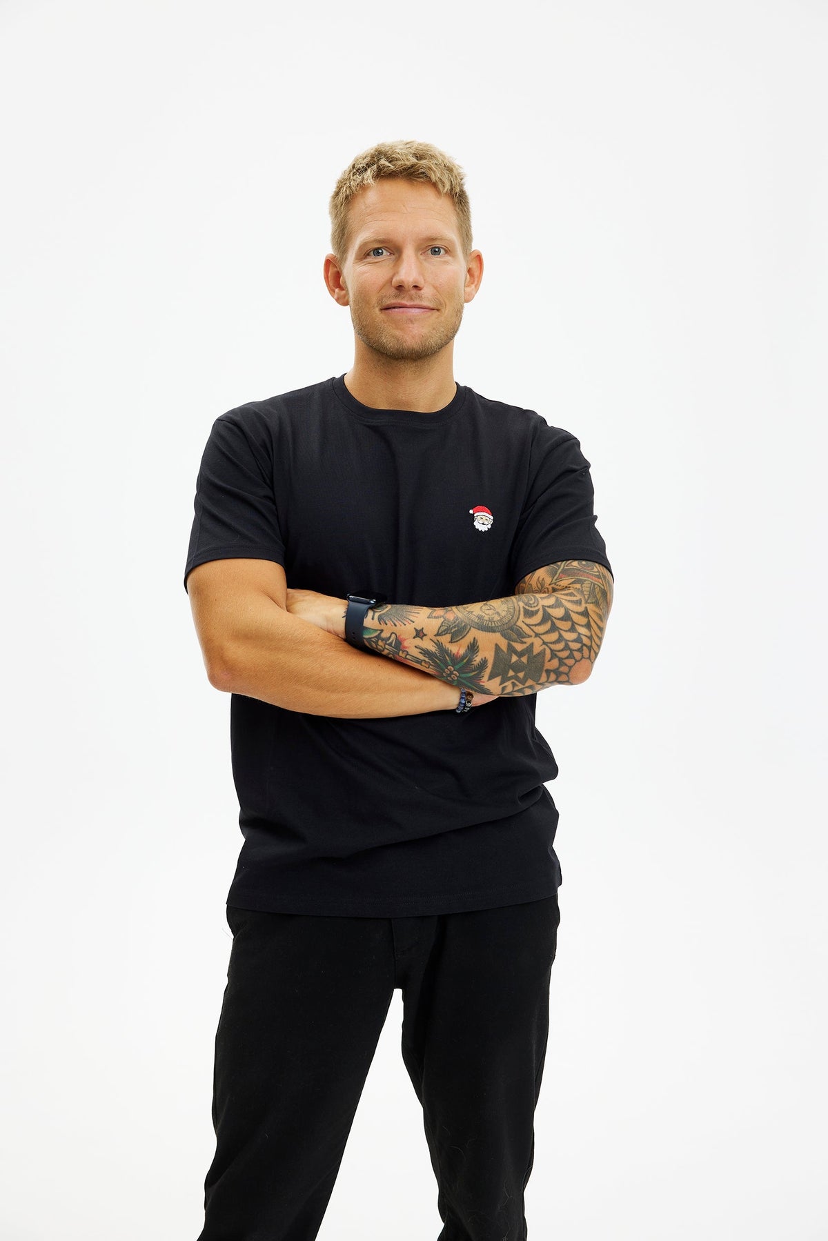 The Santa Claus T-shirt black - Herre