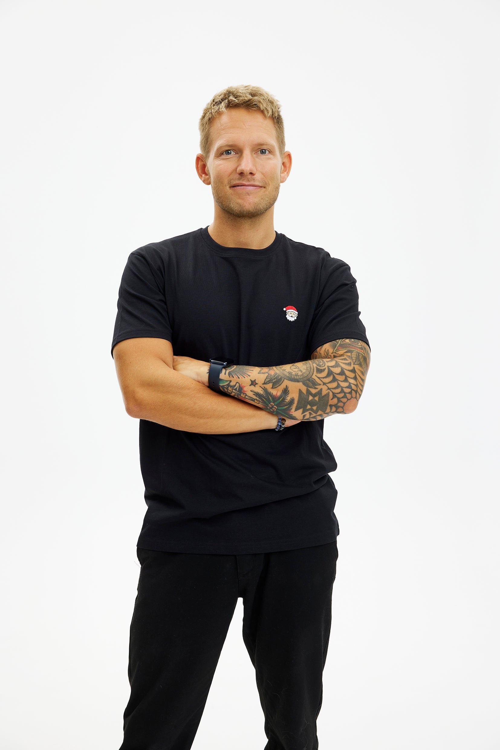 The Santa Claus T-shirt black - Herre