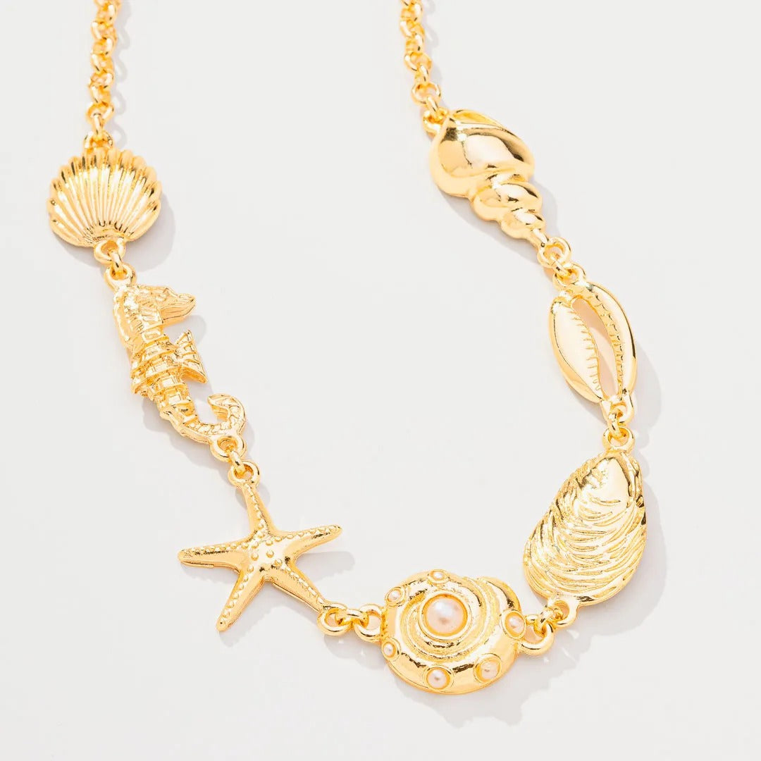 Choker fundo do mar banhada a ouro 18k