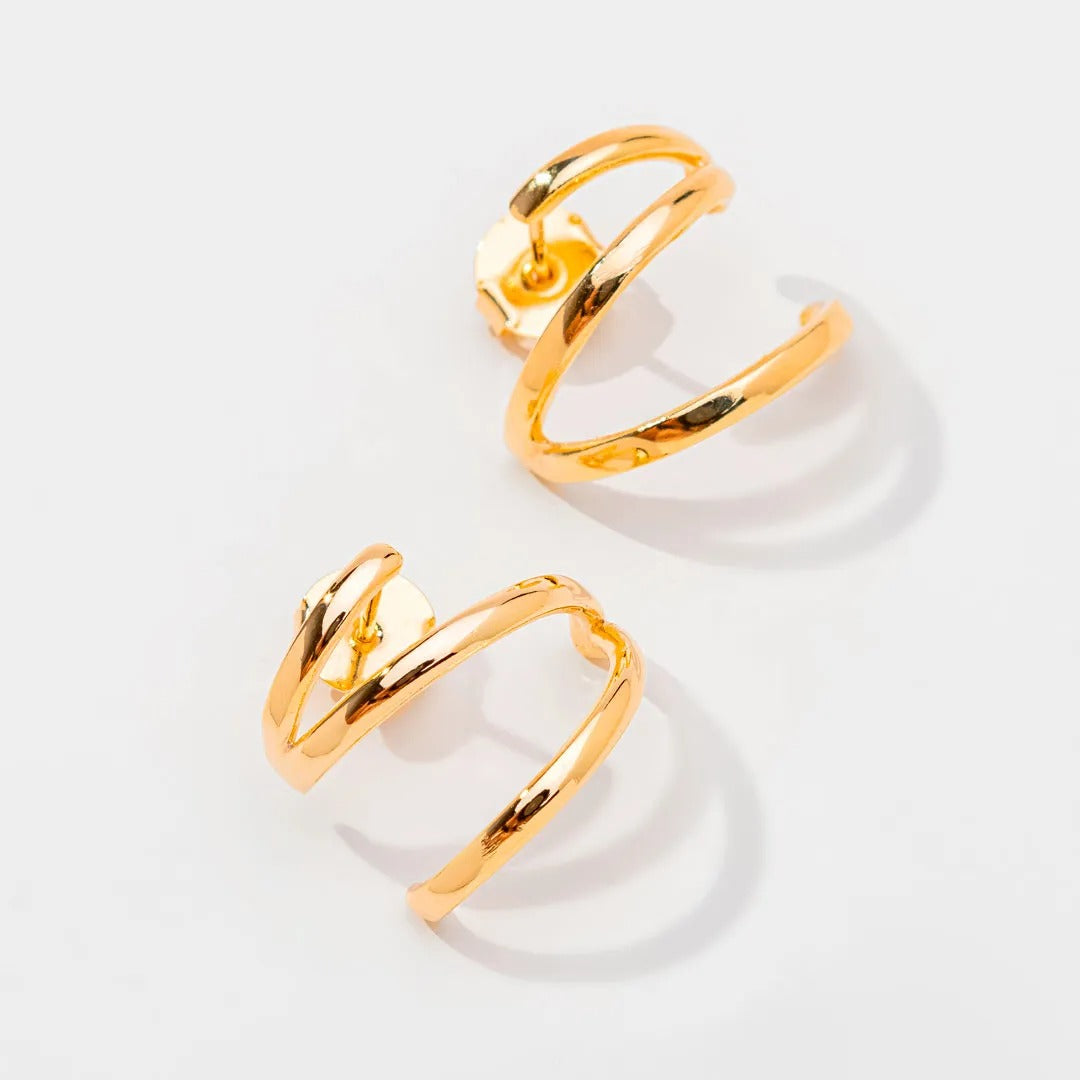 Brinco Thaís ear cuff banhado a ouro 18k