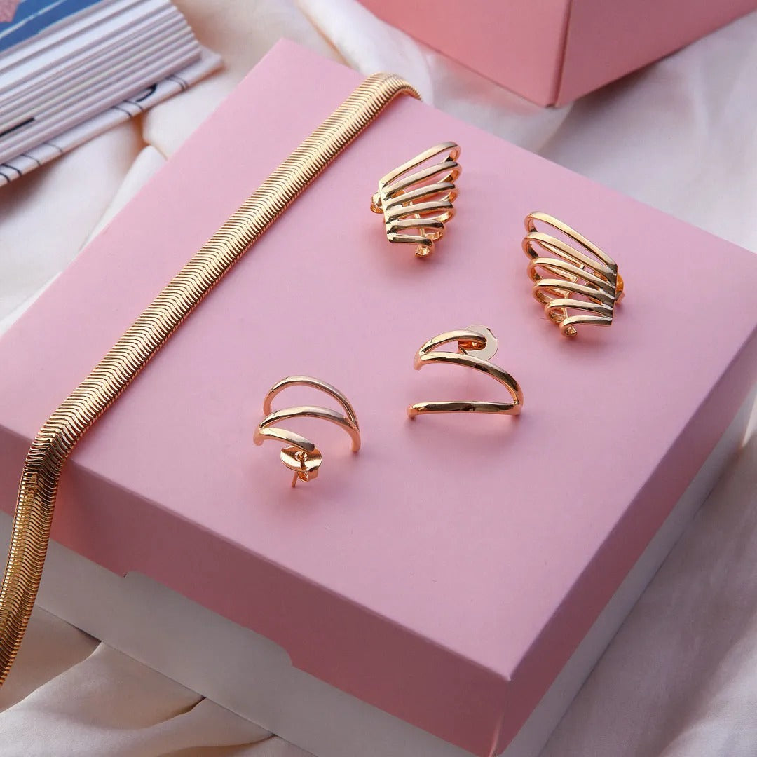 Brinco Thaís ear cuff banhado a ouro 18k