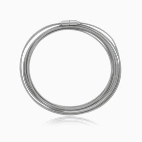 Pulseira corda de violão banhada em ródio branco