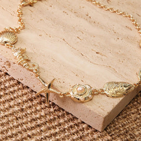Choker fundo do mar banhada a ouro 18k