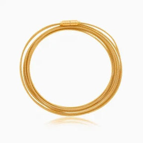 Pulseira corda de violão banhada a ouro 18k