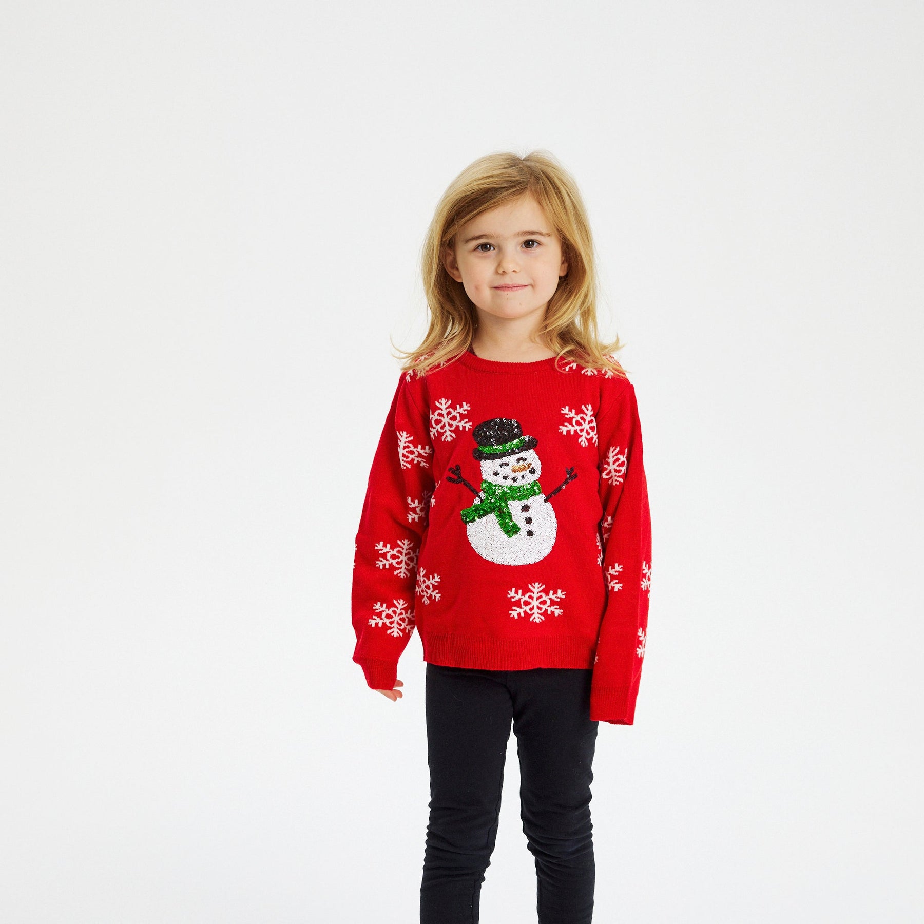 Red Snowman Christmas Sweater – Kids