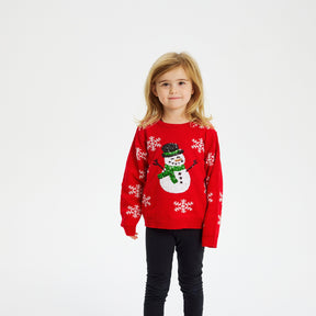 Red Snowman Christmas Sweater – Kids