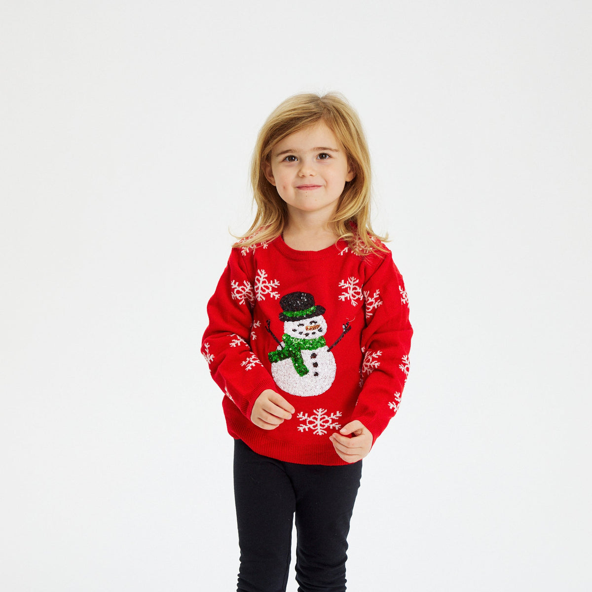 Red Snowman Christmas Sweater – Kids