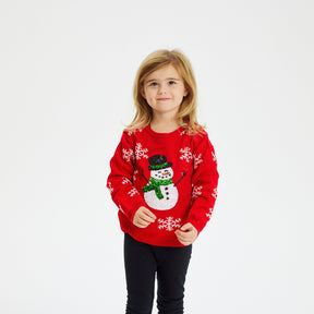 Red Snowman Christmas Sweater – Kids