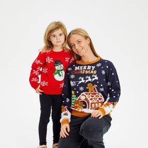 Red Snowman Christmas Sweater – Kids