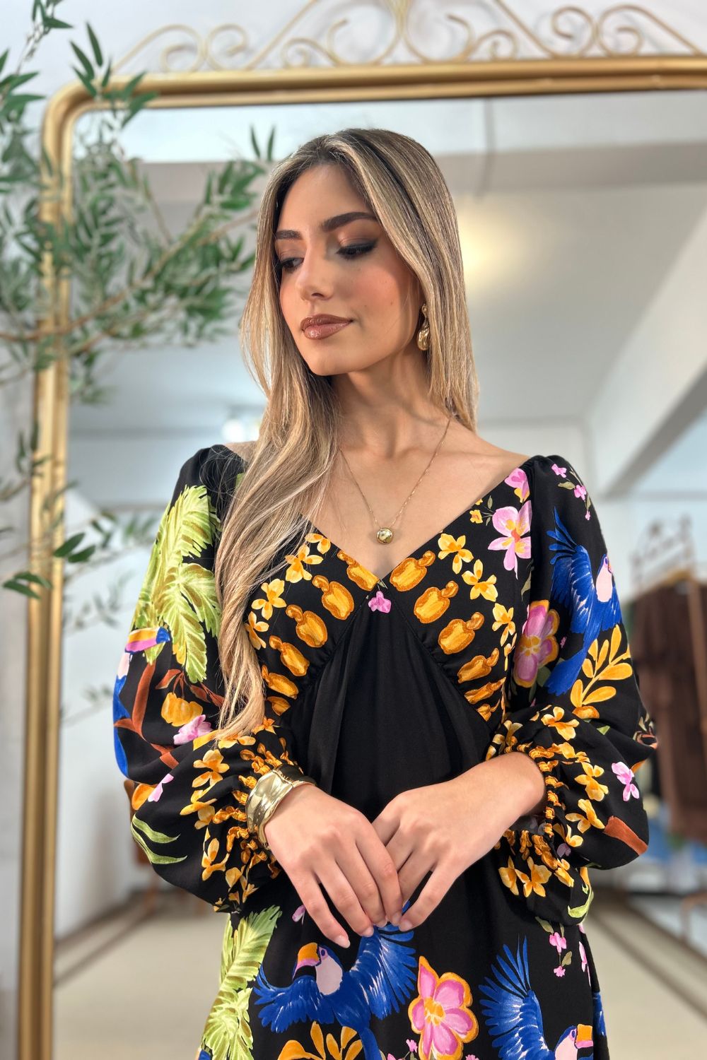 Vestido Carla Manga Longa [EXCLUSIVO]