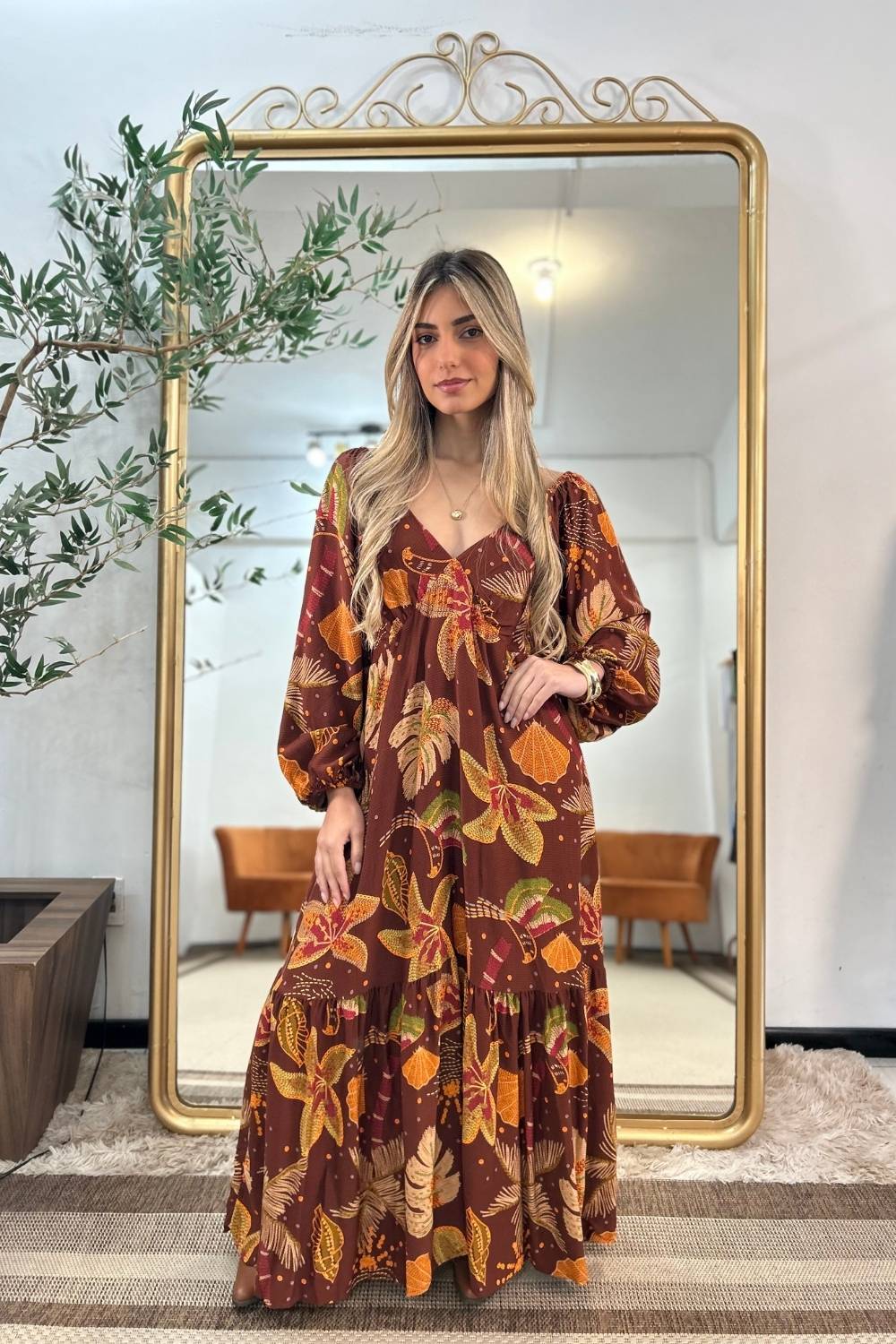 Vestido Carla Manga Longa Linha GOLDN [EDIÇÃO LIMITADA]